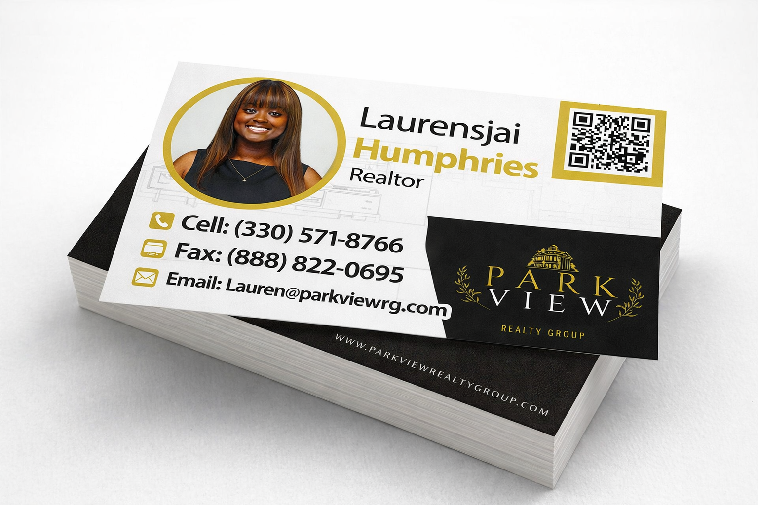 Park View Realty Group business cards mockup